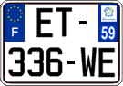 French license plate, SIV (ordinary)