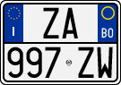License plate of Italy, Cars (1994 year series)