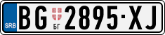 License plate of Serbia, Cars