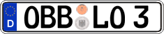 German license plate, Regular plates