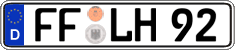 German license plate, Regular plates