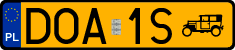 License plates of Poland, Oldtimers