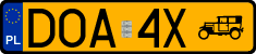 License plates of Poland, Oldtimers