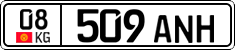 License plate of Kyrgyzstan, Private owners (2016)