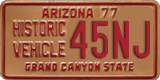 Arizona, Historic vehicle (XXXX)
