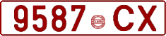 License plate Belarus, Cars (1992)