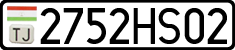 License plate of Tajikistan, Private owners (2009)