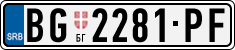 License plate of Serbia, Cars