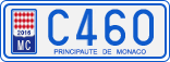 License plate of Monaco, Cars