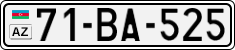 License plate of Azerbaijan, Cars