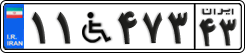 License plate of Iran, Vehicles for disabled persons