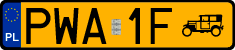 License plates of Poland, Oldtimers