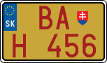 License plate of Slovakia, Oldtimers
