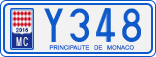 License plate of Monaco, Cars