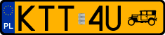 License plates of Poland, Oldtimers