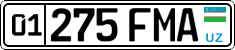 License plate of Uzbekistan, Organizations