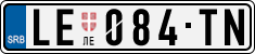 License plate of Serbia, Cars