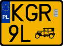License plates of Poland, Oldtimers