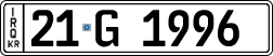 License plate of Iraq, 2022 year system