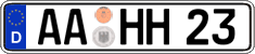 German license plate, Regular plates