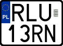 License plates of Poland, Special vehicles and motorcycles