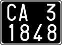 License plate of Italy, Cars (1927 year series)