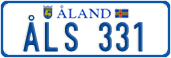 License plate of Åland, Cars (ÅLA 1234)