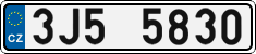 License plate of the Czech Republic, Cars (2001)