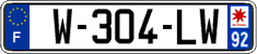 French license plate, SIV (garage)