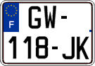 French license plate, SIV (ordinary)