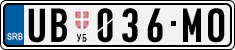 License plate of Serbia, Cars
