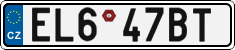 License plate of the Czech Republic, Electric vehicles