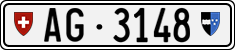 License plate of Switzerland, Cars