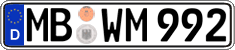 German license plate, Regular plates