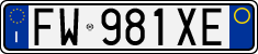 License plate of Italy, Cars (1994 year series)