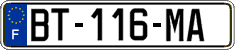 French license plate, SIV (ordinary)