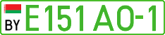 License plate Belarus, Electric vehicles (cars)