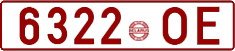 License plate Belarus, Cars (1992)