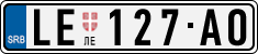 License plate of Serbia, Cars