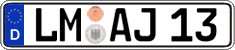 German license plate, Regular plates