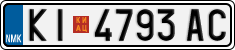 License plate of North Macedonia, Regular plates (2012)