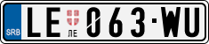 License plate of Serbia, Cars
