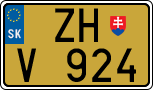 License plate of Slovakia, Export transit plates