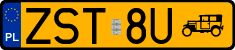 License plates of Poland, Oldtimers