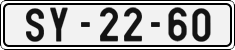 License plate of the Czech Republic, Cars (1960)