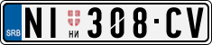 License plate of Serbia, Cars