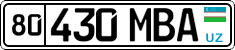 License plate of Uzbekistan, Organizations