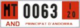 License plate of Andorra, Provisional (1234)