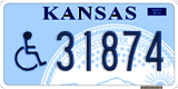 Kansas, Vehicles for disabled persons (12345/A1234)