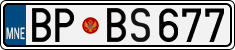 License plate of Montenegro, Cars